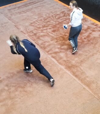 Durham Fives Ladies competition 2021 doubles game